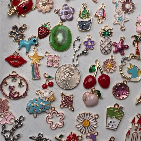 50pc Gold & Tibetan Silver Tone Charms Pendants DIY Jewelry Making Crafting Lot - Picture 11 of 16